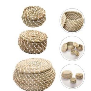 3 Pcs St Hand Woven Storage Baskets Wicker Basket